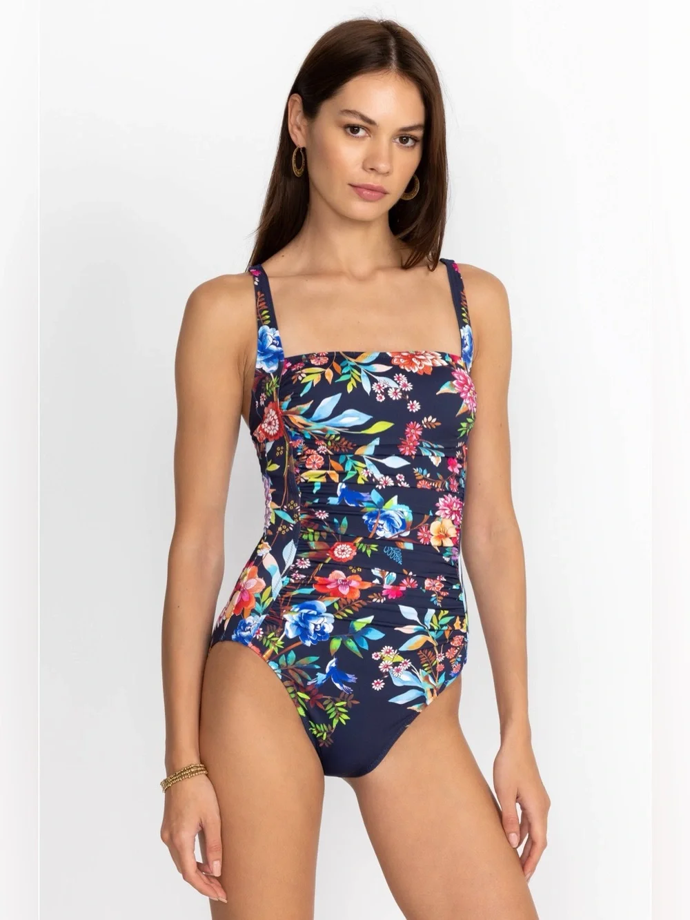 Johnny Was Ocean Dreamer Ruched One Piece Swimsuit Sz XL
